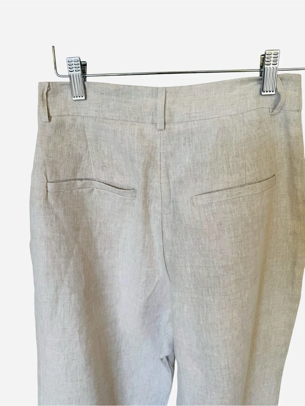 Reformation Vesta Pant High-Waist Wide Leg Linen trouser - oatmeal Sz 4